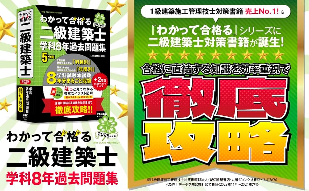 一級建築士　合格物語問題集 わかって合格（うか）る二級建築士 学科8年過去問題集 2025年度版